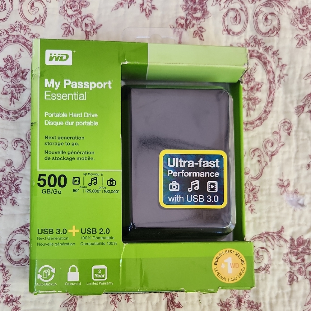 My Passport Essential 500GB Portable Hard Drive - Black